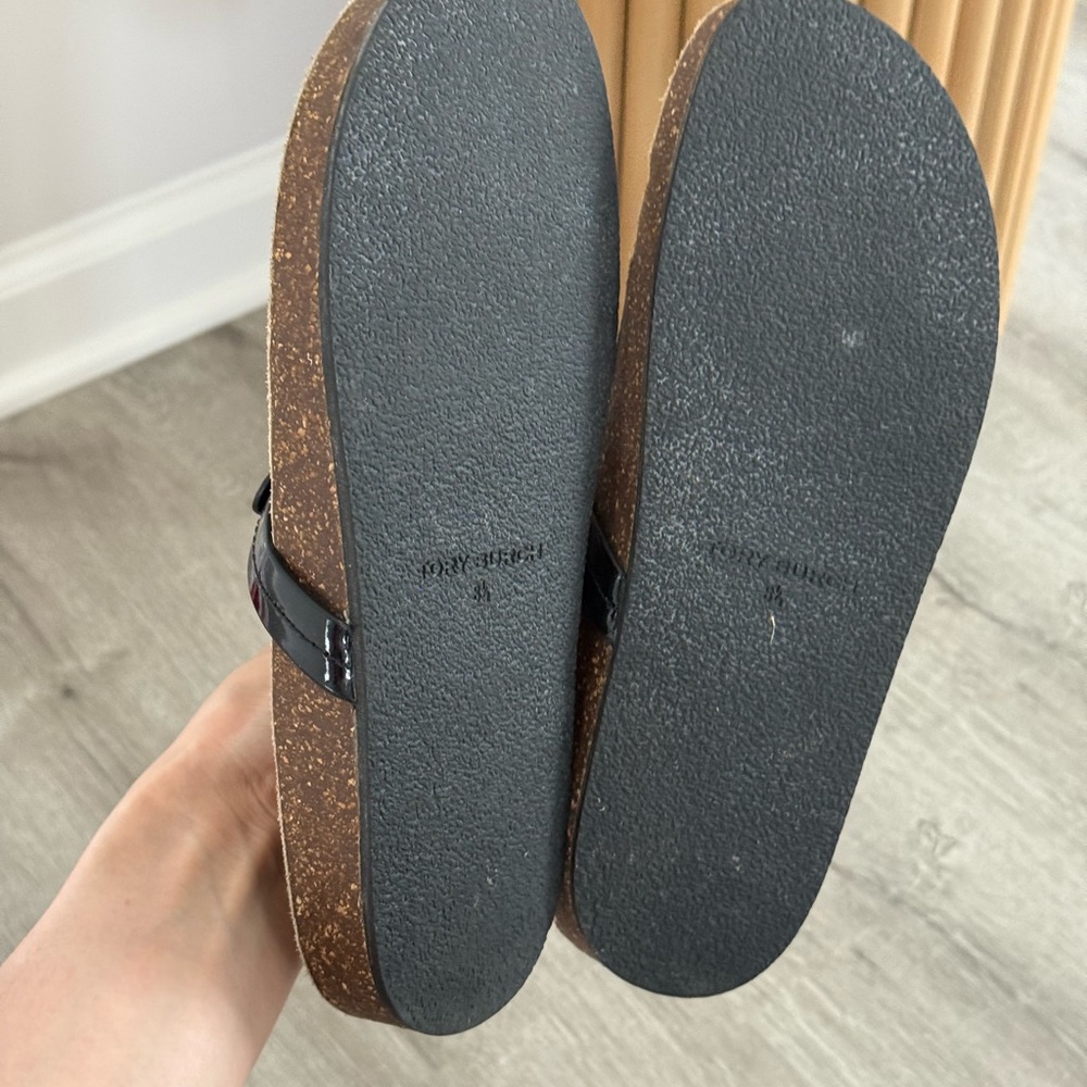 Tory Burch Black Sandals with Brown Sole - Picture 4 of 7
